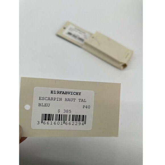 New Maje Women's Gingham Print shoe / heels Courts Sz 40 Blue/ White Size 9/10 - Picture 9 of 13